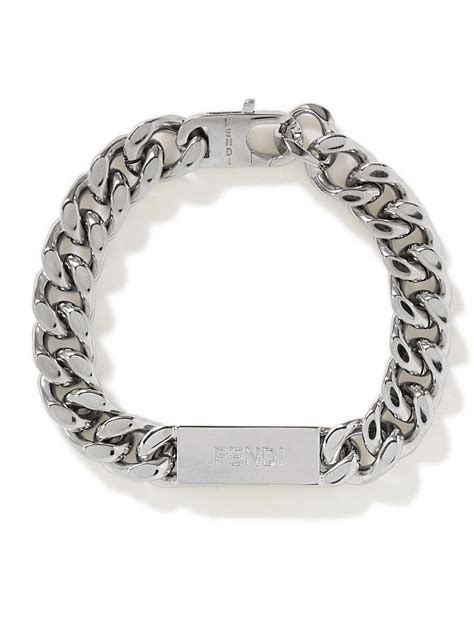 fendi silver bracelet|fendi silver metal bracelet.